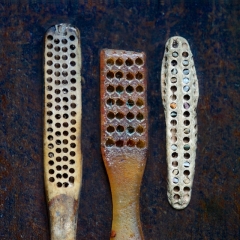 Toothbrushes: bone & vintage plastic
